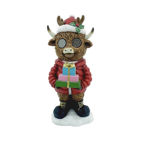 LED Highland With Present 33cm LED Highland With Present 33cm