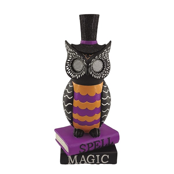 LED Moving Eyes Owl Wizard On Books 45cm LED Moving Eyes Owl Wizard On Books 45cm