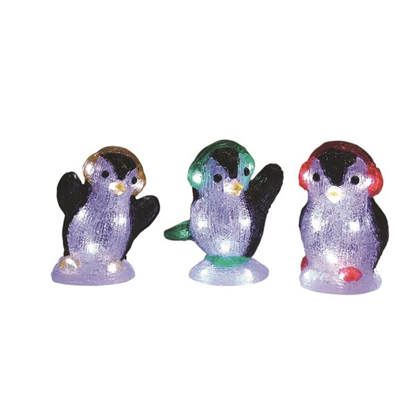 LED Outdoor Penguins 16cm Set 3 LED Outdoor Penguins 16cm Set 3