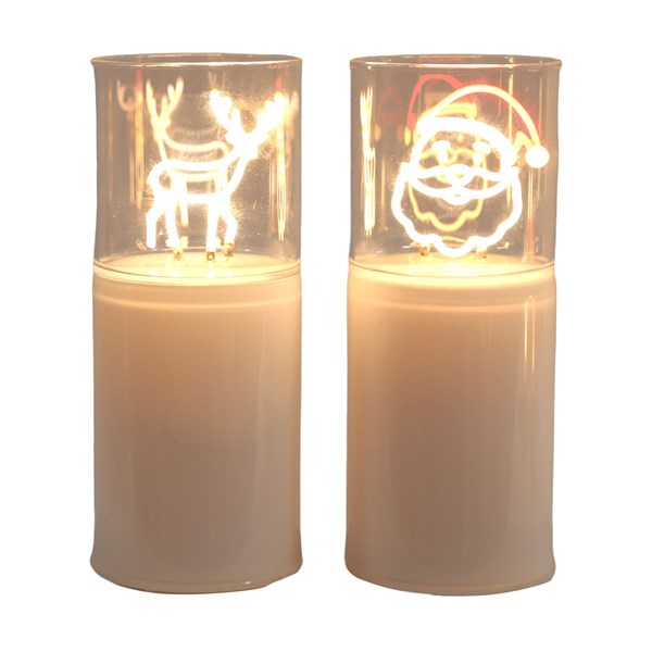LED Reindeer and Santa Neon Style Decoration 17cm 2 Assorted LED Reindeer and Santa Neon Style Decoration 17cm 2 Assorted
