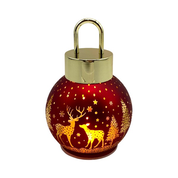 LED Reindeer Bauble Red 10x15cm LED Reindeer Bauble Red 10x15cm