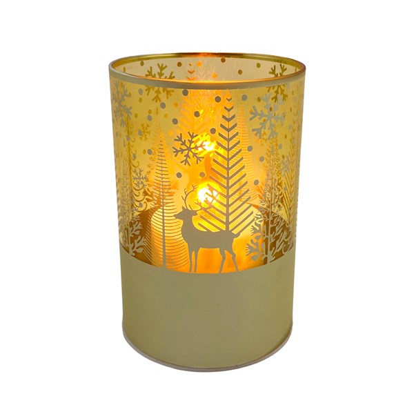 LED Reindeer Column Gold 15cm LED Reindeer Column Gold 15cm