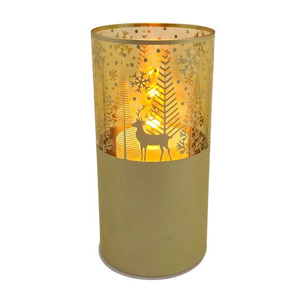 LED Reindeer Column Gold 20cm LED Reindeer Column Gold 20cm