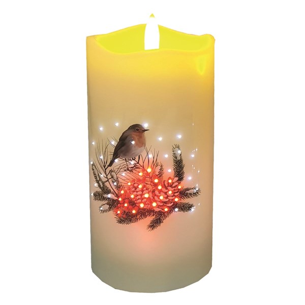 LED Robin Candle 7.5x15cm LED Robin Candle 7.5x15cm
