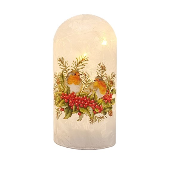LED Robin Dome Decoration 17.5cm LED Robin Dome Decoration 17.5cm