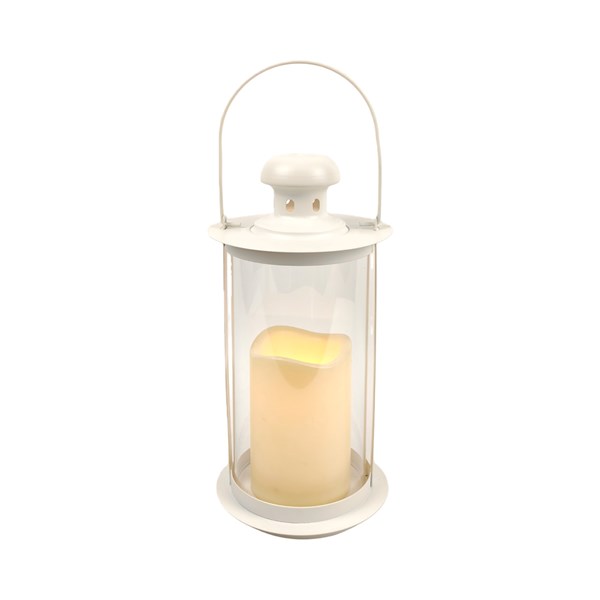 LED Round Lantern White 13x26cm LED Round Lantern White 13x26cm