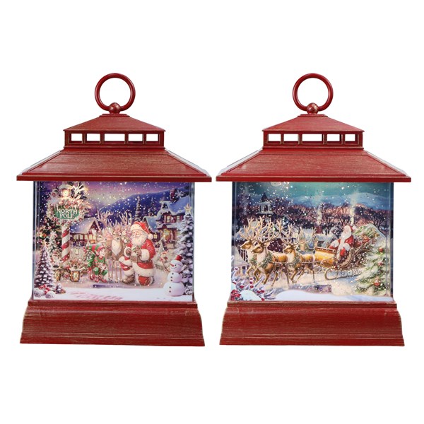 LED Santa Scene Spinner 22cm 2 Assorted LED Santa Scene Spinner 22cm 2 Assorted