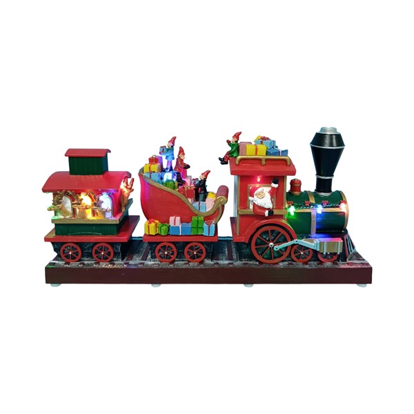 Animated LED Santa Train 27x17cm Animated LED Santa Train 27x17cm
