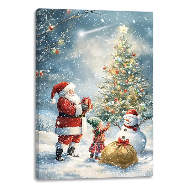 LED Santa & Tree Canvas 40x60cm LED Santa & Tree Canvas 40x60cm