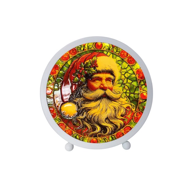 LED Stained Gls Santa 15x16cm LED Stained Gls Santa 15x16cm