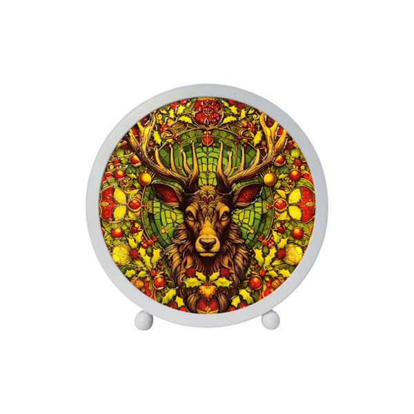 LED Stained Glass Stag 15x16cm LED Stained Glass Stag 15x16cm