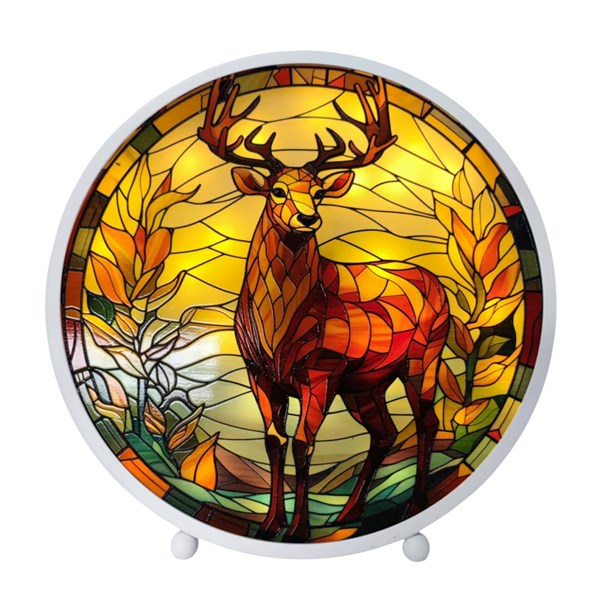 LED Stained Glass Stag 22x23cm LED Stained Glass Stag 22x23cm