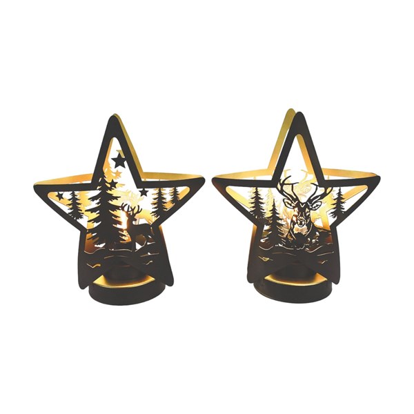 LED Star 23.5cm 2 Assorted
