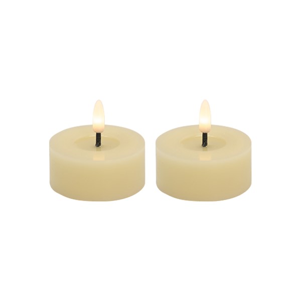 LED Tealights Ivory Set of 2 7cm LED Tealights Ivory Set of 2 7cm