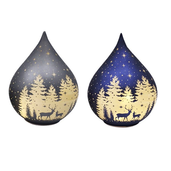LED Teardrop Glass Christmas Decoration 21cm 2 Assorted LED Teardrop Glass Christmas Decoration 21cm 2 Assorted