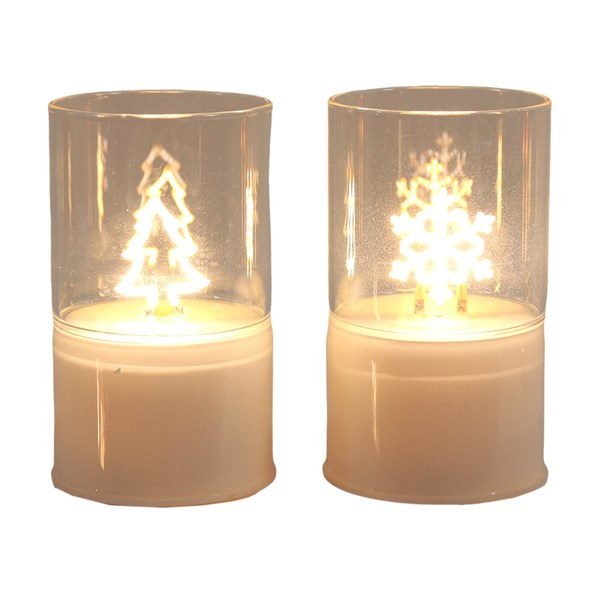 LED Tree and Snowflake Neon Style Decoration 12cm 2 Assorted LED Tree and Snowflake Neon Style Decoration 12cm 2 Assorted