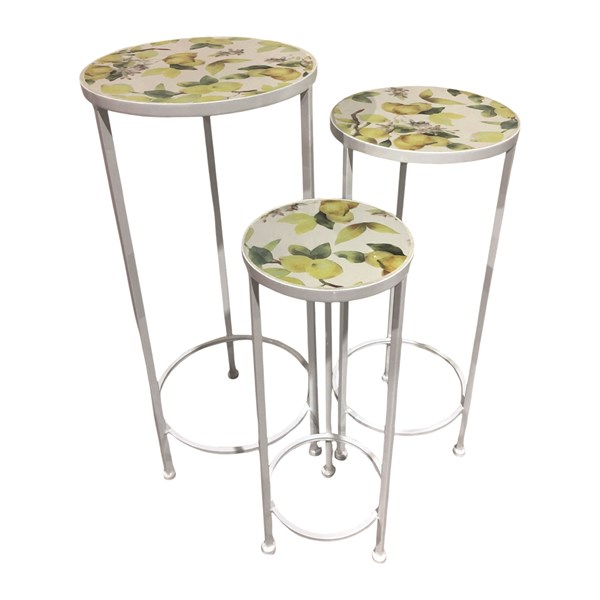 Letino Set of 3 Plant Stands – Lemon Design 65cm/60cm/50cm