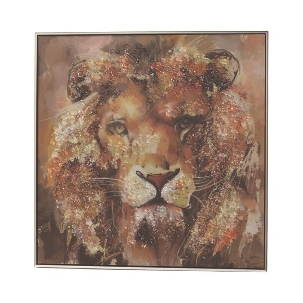 Lion Crystal Art Amber and Brown 60x60cm Lion Crystal Art Amber and Brown 60x60cm