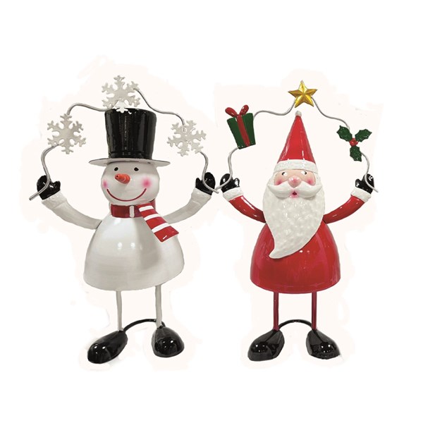 Metal Christmas Figurines 34cm 2 Assorted Metal Christmas Figurines 34cm 2 Assorted