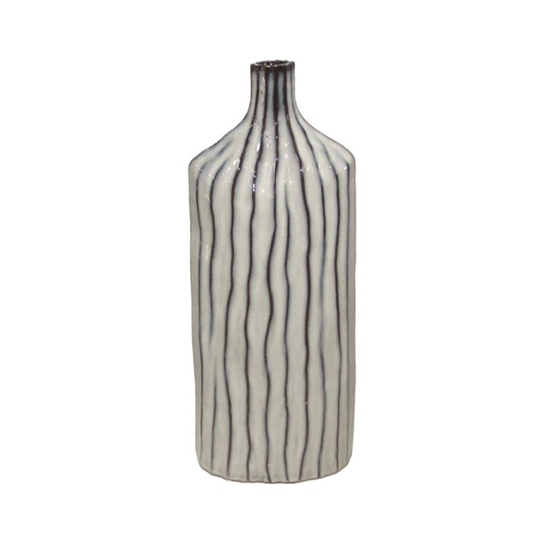 Monochrome Stripe Bottle Vase 37.5cm Monochrome Stripe Bottle Vase 37.5cm