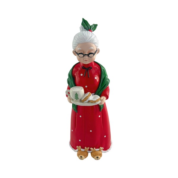 Mrs Claus With Plate 32cm Mrs Claus With Plate 32cm