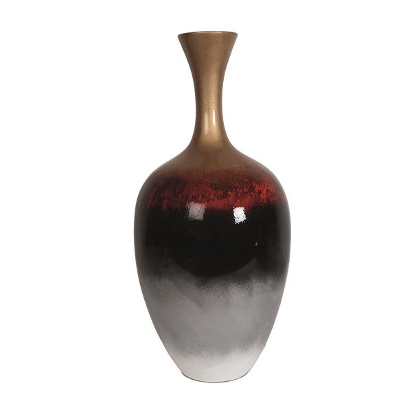 Multi Coloured Ombre Vase with Narrow Gold Neck 55cm Multi Coloured Ombre Vase with Narrow Gold Neck 55cm