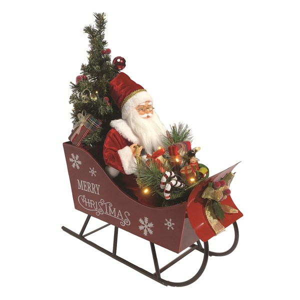 Musical Santa In Sleigh 60cm Musical Santa In Sleigh 60cm