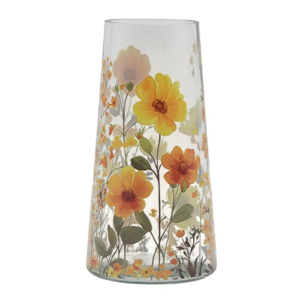 Orange Floral Vase 25cm