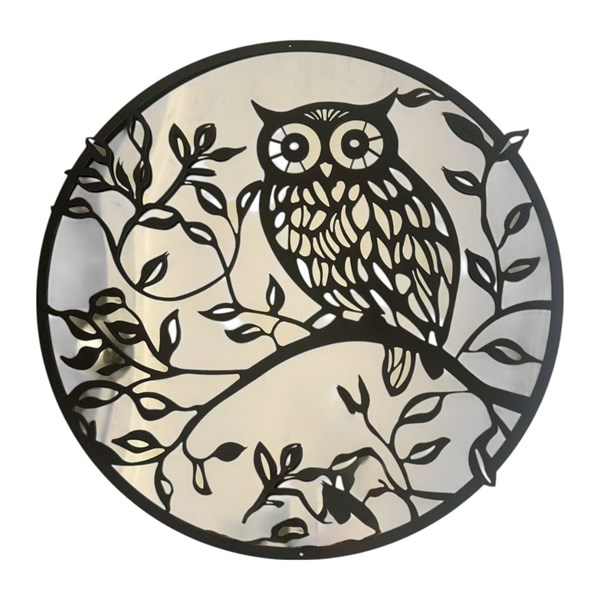 Owl Mirror Black 60cm