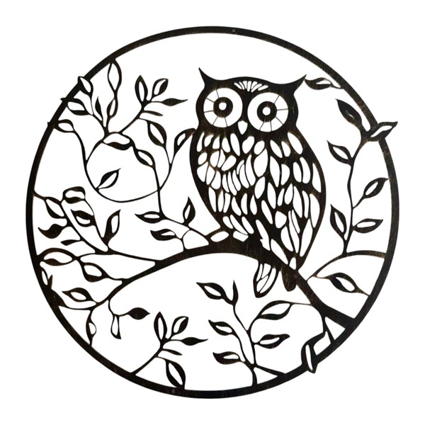 Owl Wall Art Bronze 60cm