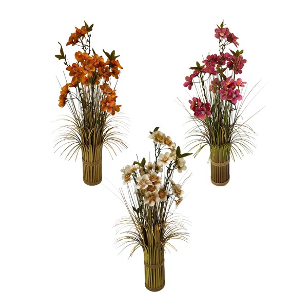 Pear Blossom Grass Bundles 65cm 3 Assorted Pear Blossom Grass Bundles 65cm 3 Assorted
