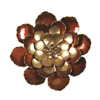 Petal Metal Gold/Red Wall Art 48cm