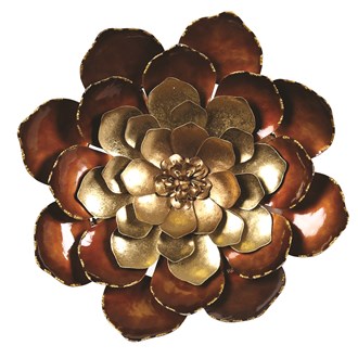 Petal Metal Red/Gold Wall Art 58.5cm
