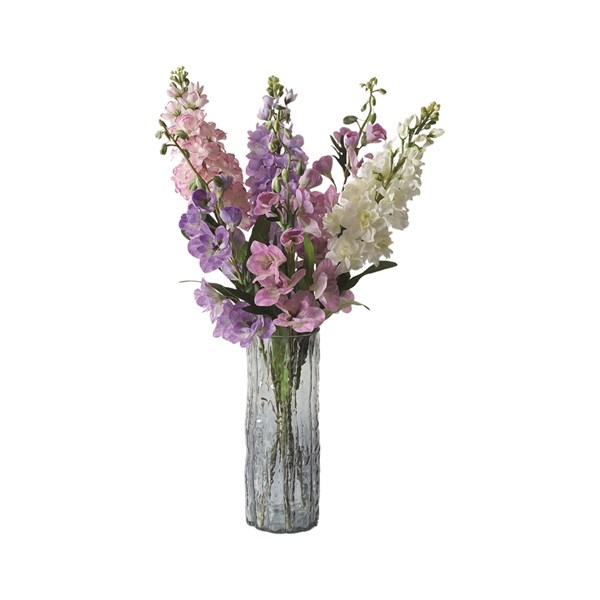 Pink, Purple, and White Stocks Flower Vase 56cm Pink, Purple, and White Stocks Flower Vase 56cm