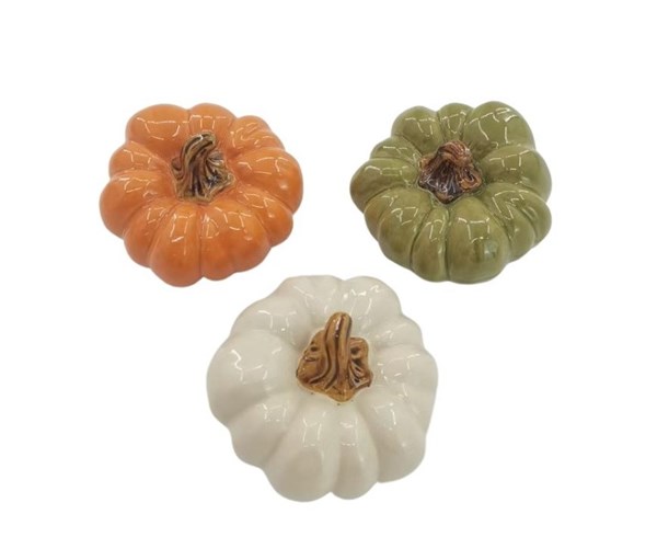 Pumpkins 11x8cm 3 Assorted Colours Pumpkins 11x8cm 3 Assorted Colours