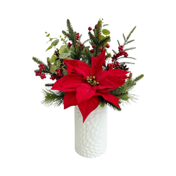 Red Poinsettia Vase 51cm Red Poinsettia Vase 51cm