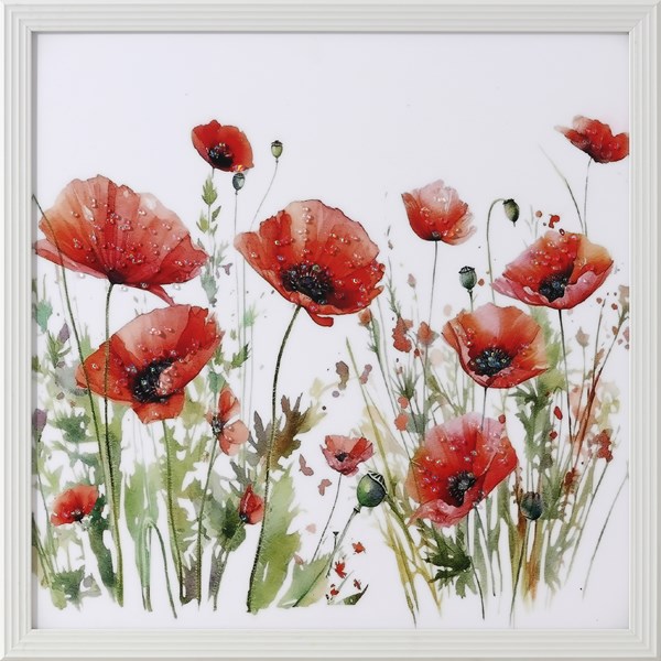 Red Poppy Crystal Picture 50cm Red Poppy Crystal Picture 50cm