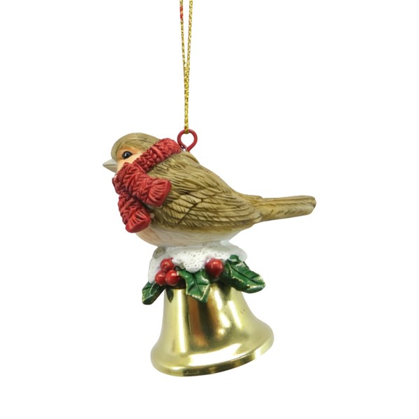 Robin Bell Hanging Decoration 6cm Robin Bell Hanging Decoration 6cm