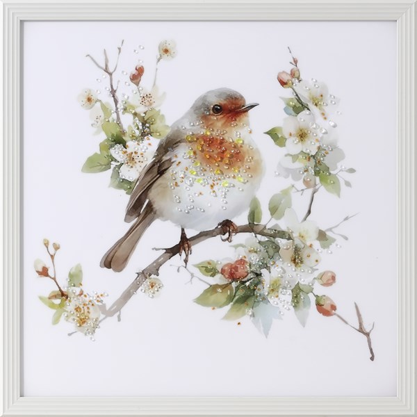 Robin Crystal Picture 50cm