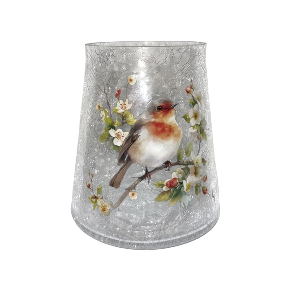 Robin Deco Candle Holder 22cm Robin Deco Candle Holder 22cm