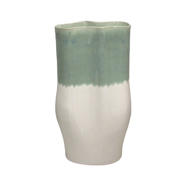 Sage Green and White Free Form Vase 36cm Sage Green and White Free Form Vase 36cm