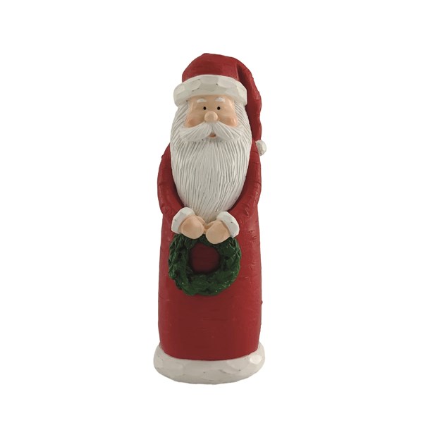 Santa With Wreath 22cm Santa With Wreath 22cm