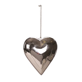 Silver Hanging Heart Decoration 19cm