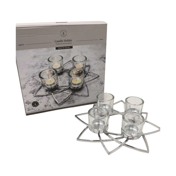 Star 4 Piece Tealight Holder 30.5cm Star 4 Piece Tealight Holder 30.5cm