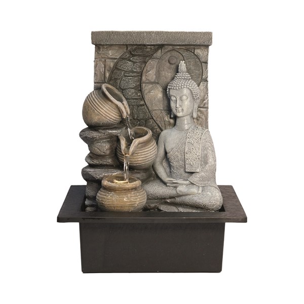 Three Tier Urn Buddha LED Water Feature 32cm Three Tier Urn Buddha LED Water Feature 32cm