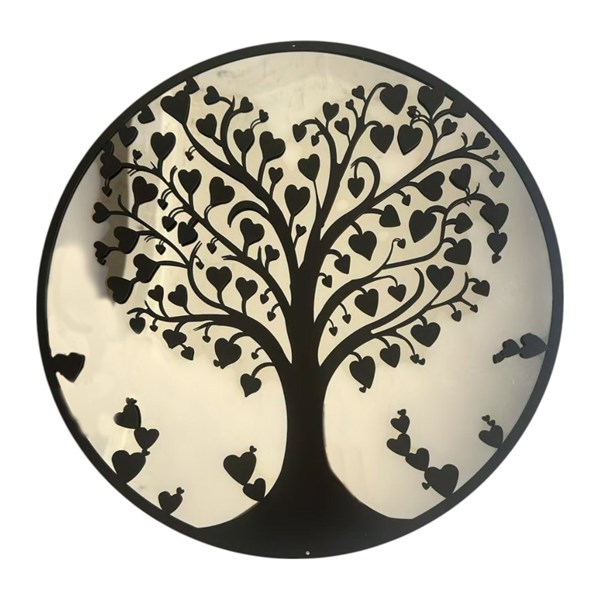 Tree Heart Mirror Black 60cm