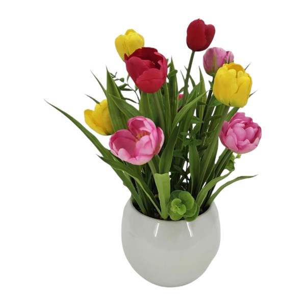 Tulips In Ceramic Pot 43cm Tulips In Ceramic Pot 43cm