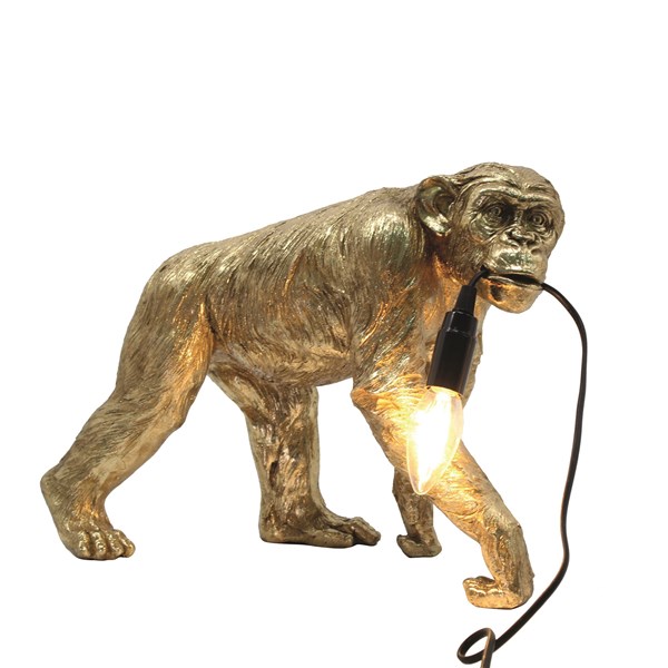 Walking Monkey Holding a Bulb Table Lamp 41cm Walking Monkey Holding a Bulb Table Lamp 41cm