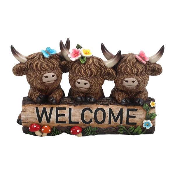 Welcome Highland Cow 19x12cm Welcome Highland Cow 19x12cm
