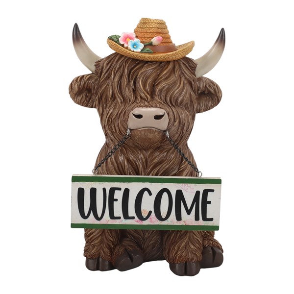 Welcome Highland Cow 20x31cm